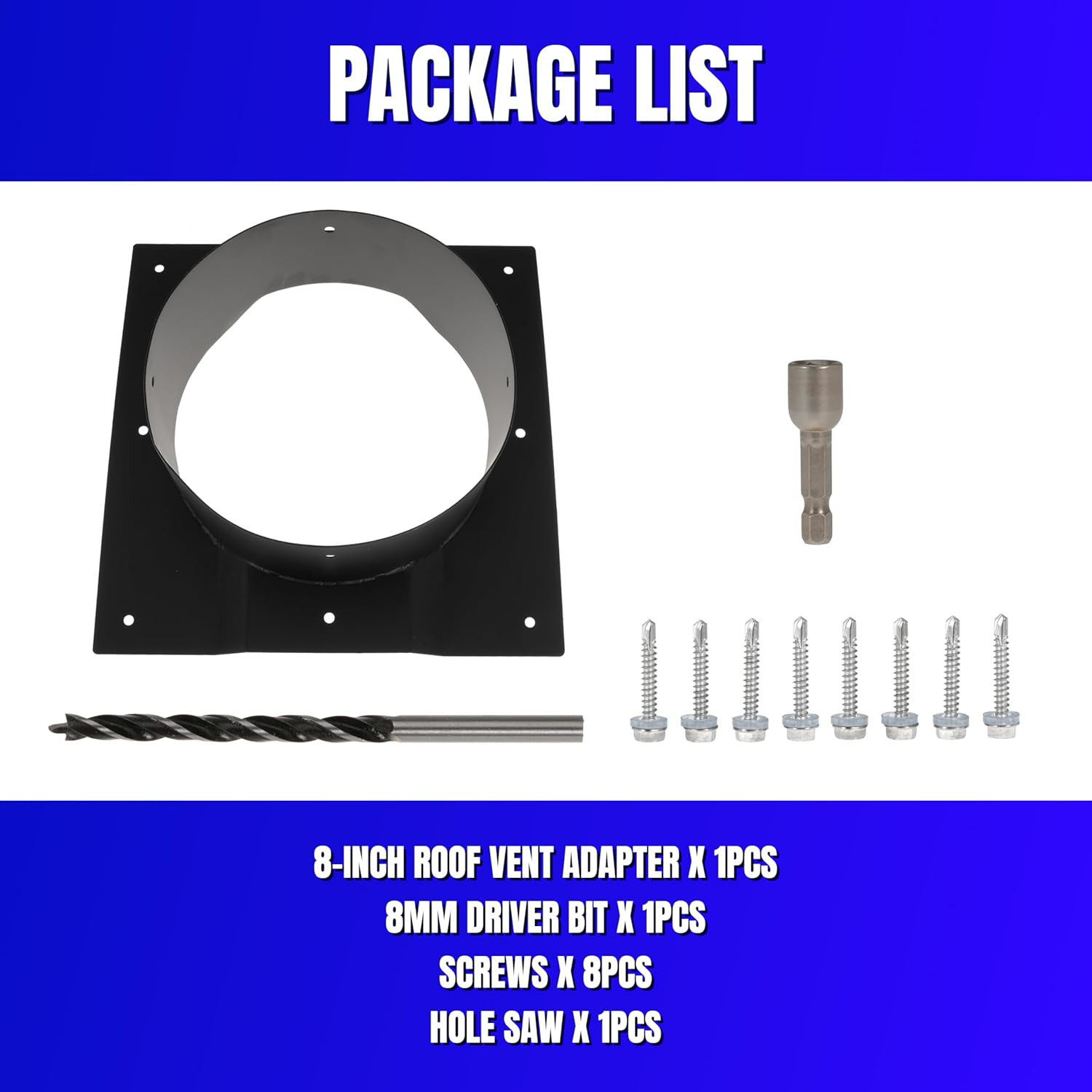 8 Inch Shipping Container Roof Vent Adapter 8″ for Whirlybird Turbines, round Ch