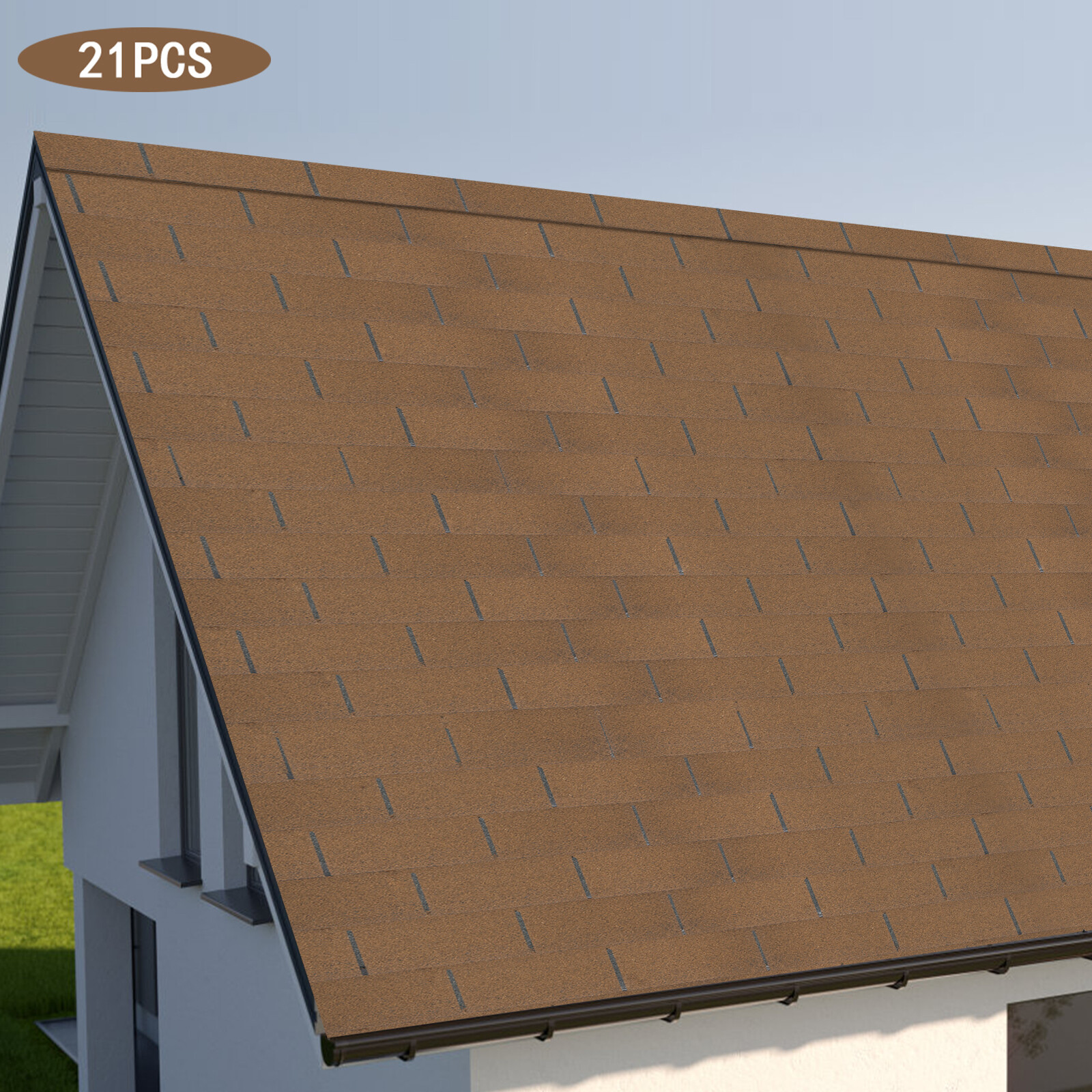 21* Roofing Shingles Grey 100cm Asphalt Roofing Shingles For Modern Building USA