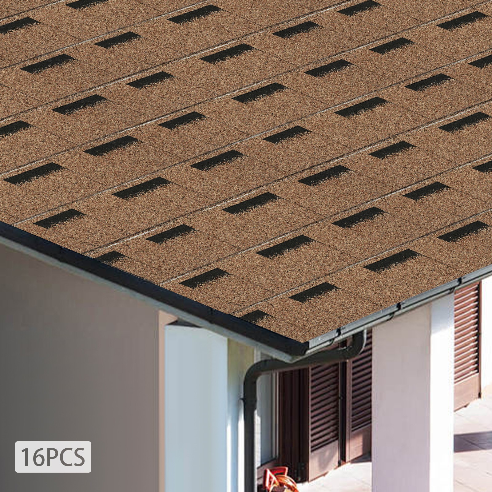 16Pcs Roofing Shingles Sphalt Shingles Roof Tiles Asphalt Shingles 100*33.3cm