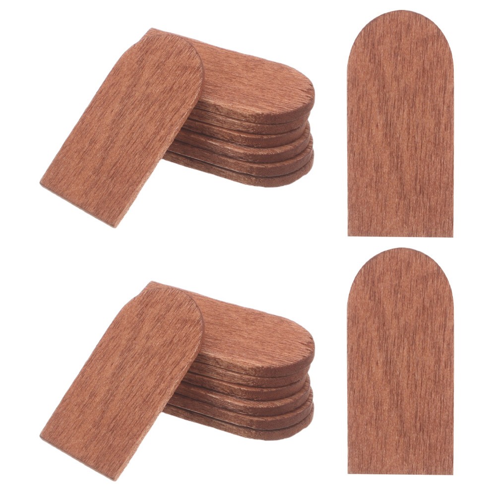200pcs Miniature Dollhouse Roof Tiles – 1:6 Brown Wooden Sheets with Rounded