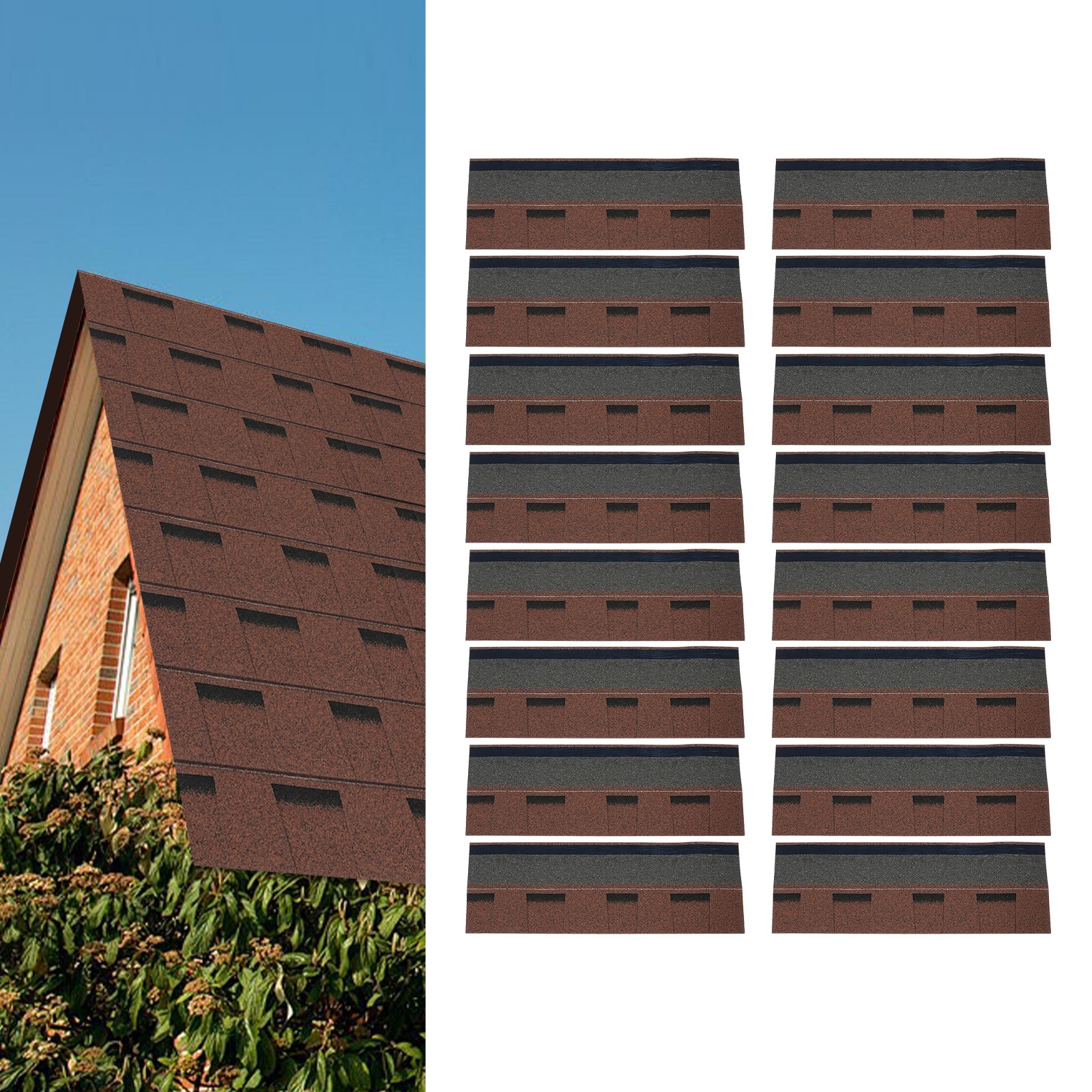 16 Pack Roofing Shingles Asphalt Shingles Roof Tile Sheds 5.3mm USA