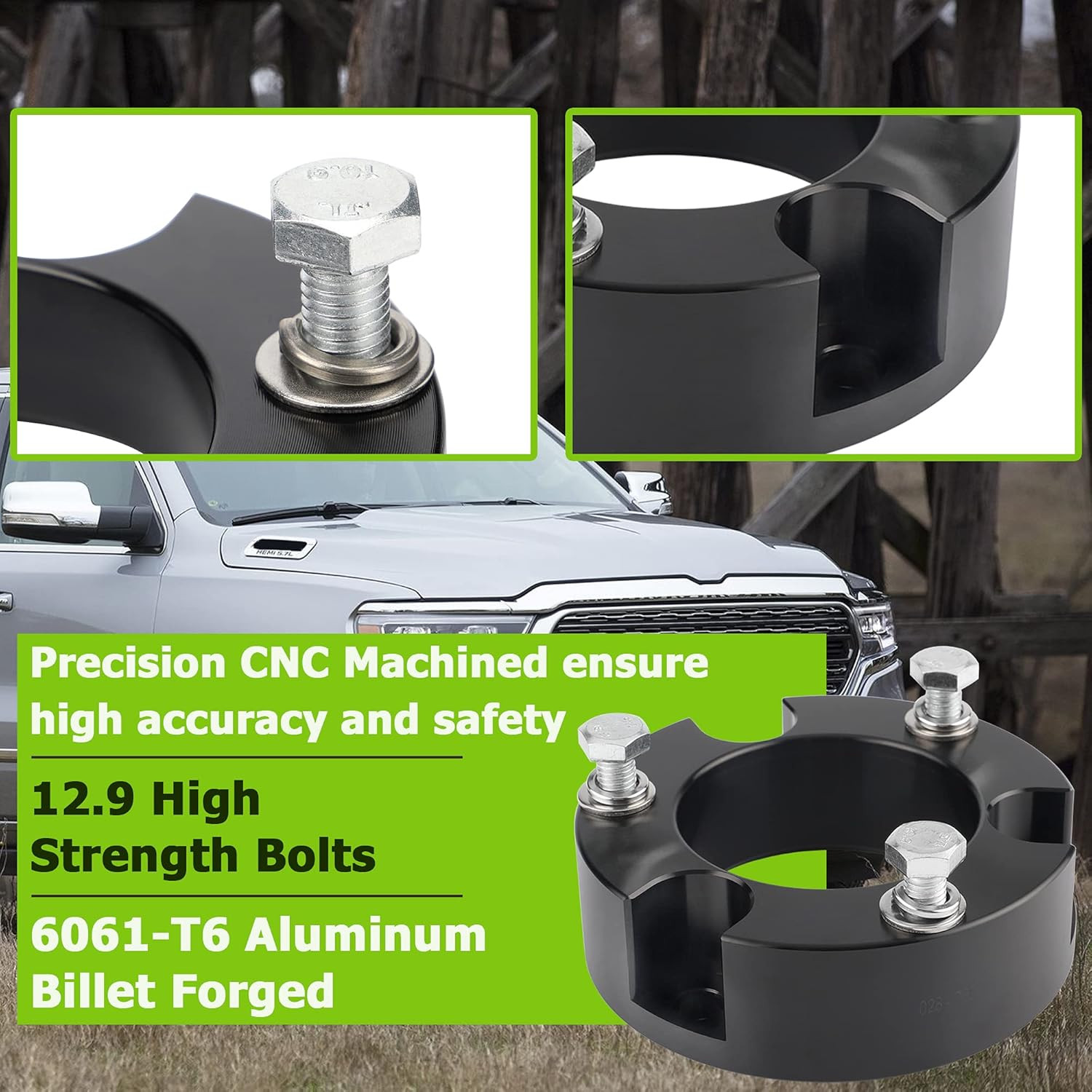 3″ Front and 2″ Rear Leveling Lift Kits for 2005-2023 Tacoma, 3 Inch Front Strut