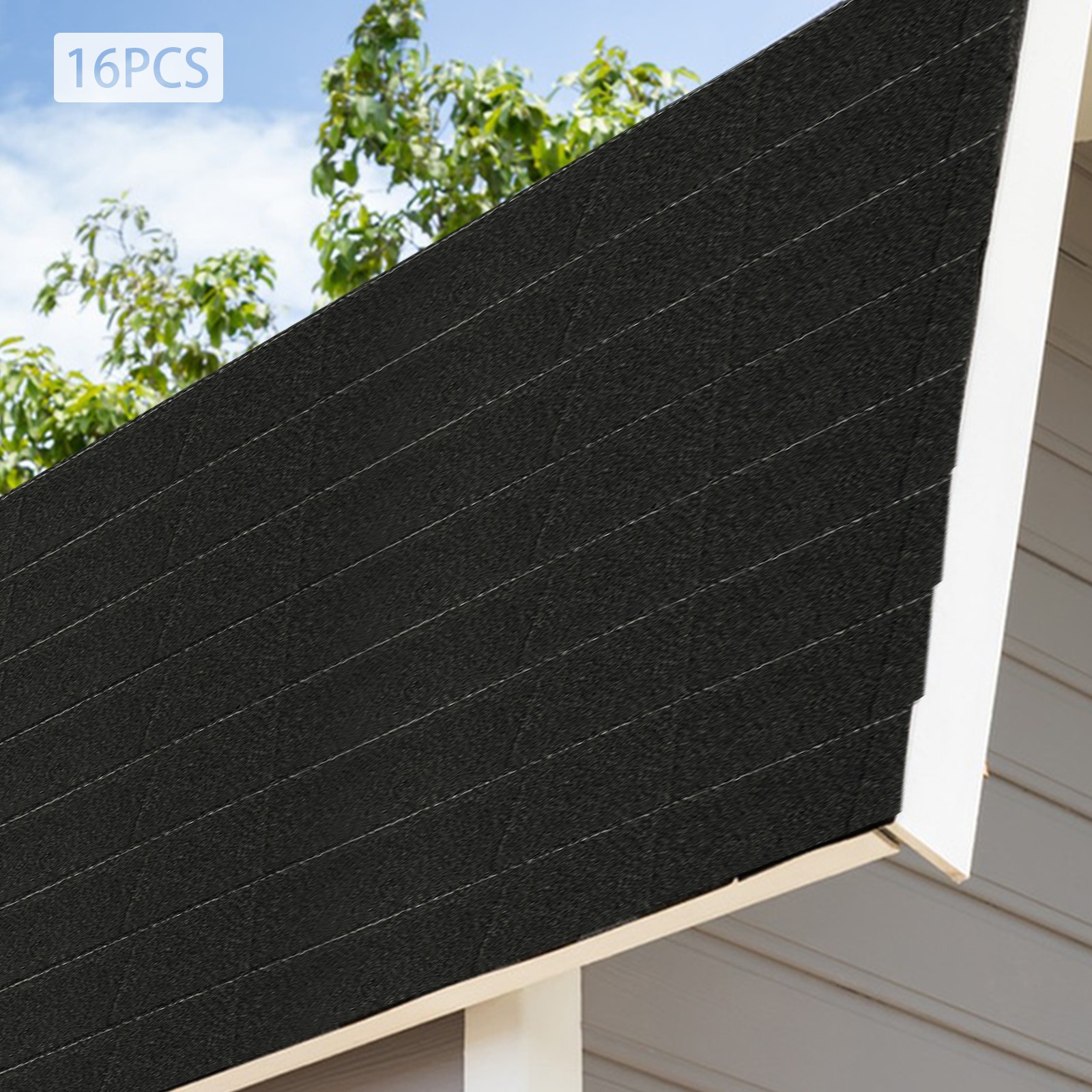 16pcs Roofing Shingles Asphalt Shingles Roof Tile Sheds 40×13 in Carbon Black