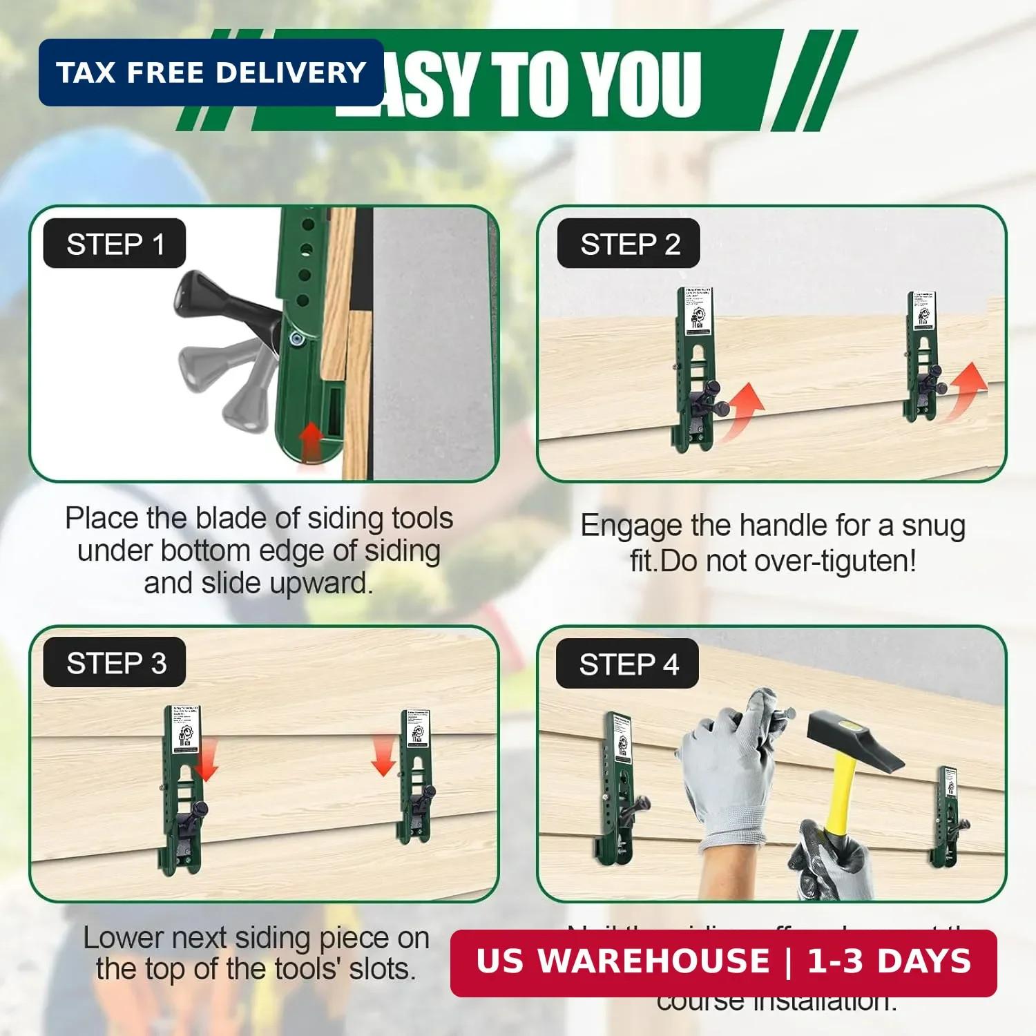 Siding Installation Tools, Siding Mounting Kit, Compatible with 5/16-Inch Fiber