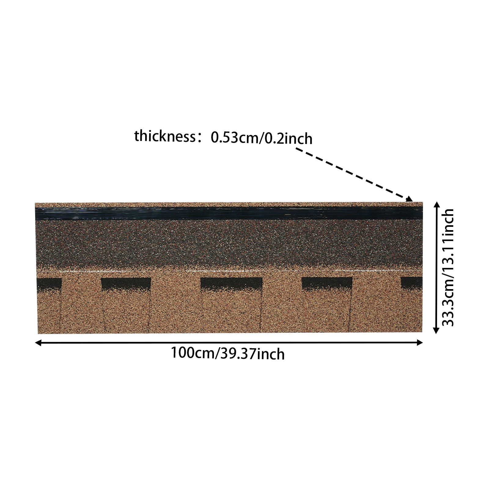 16Pcs Roofing Shingles Sphalt Shingles Roof Tiles Asphalt Shingles 100*33.3cm