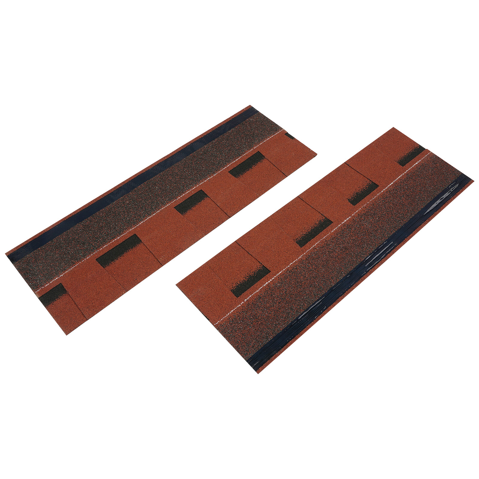 16Pcs Waterproof Asphalt Roof Shingles 5.3mm Thickness Rectangular Tiles Red