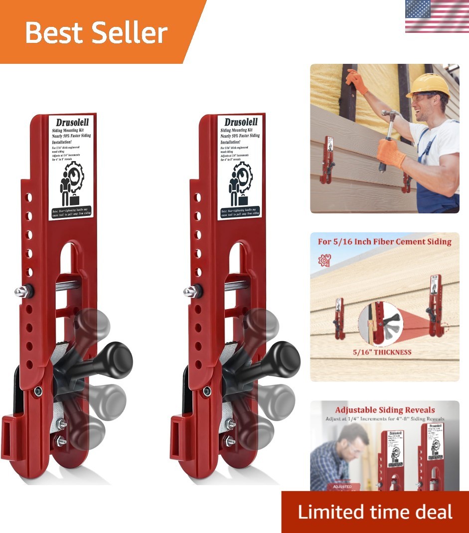 Efficient Siding Mounting Kit with Red Polycarbonate Gauge – Easy Clamping Tool