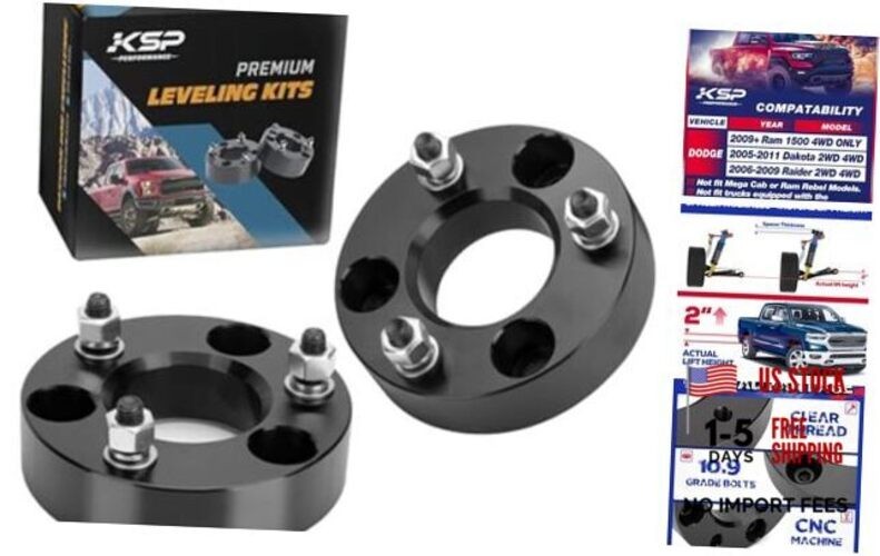 KSP 2in Lift Kits for Ram 1500 2009-2026, 2″ Leveling Lift Kit for 2″F Front