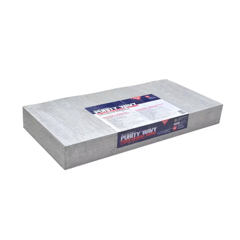 Weatherside Purity Wavy 12 In. X 24 In. Fiber-Cement Siding Shingle (18-Bundle)