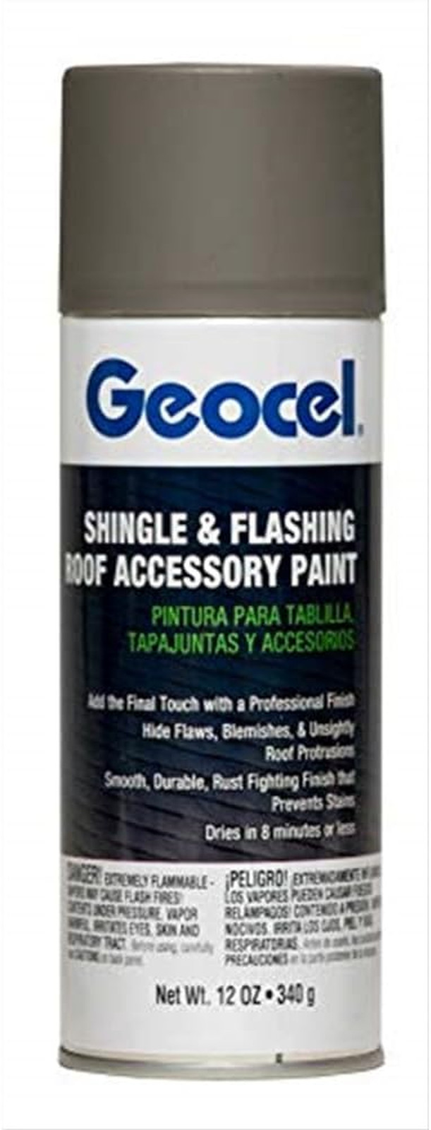 Shingle & Flashing Roof Accessory Paint, Flat, Weathered Wood, 12 Oz