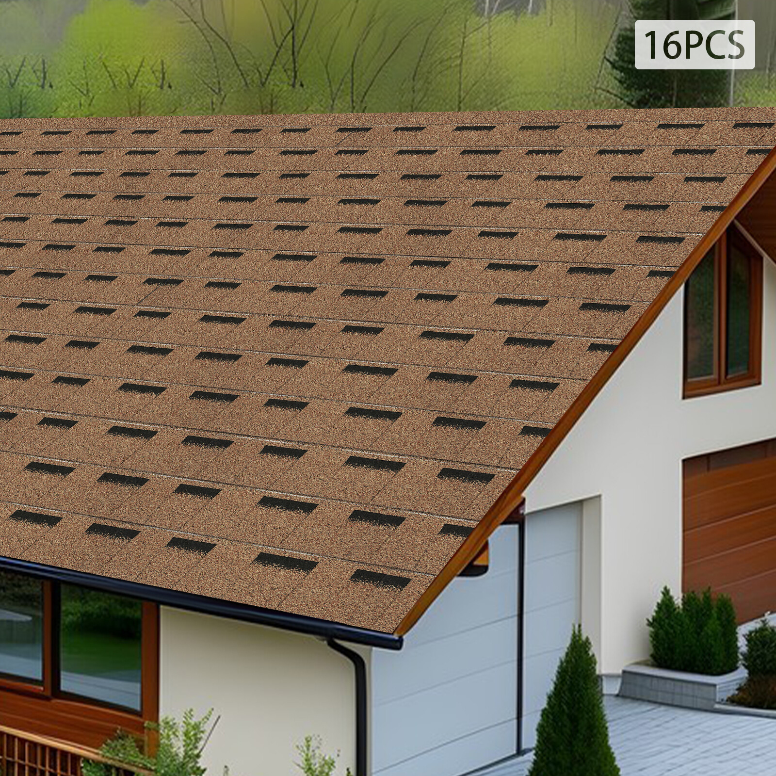 Roofing Shingles Asphalt Shingles Roof Tiles 16Pcs Asphalt Roof Shingles 5.3mm