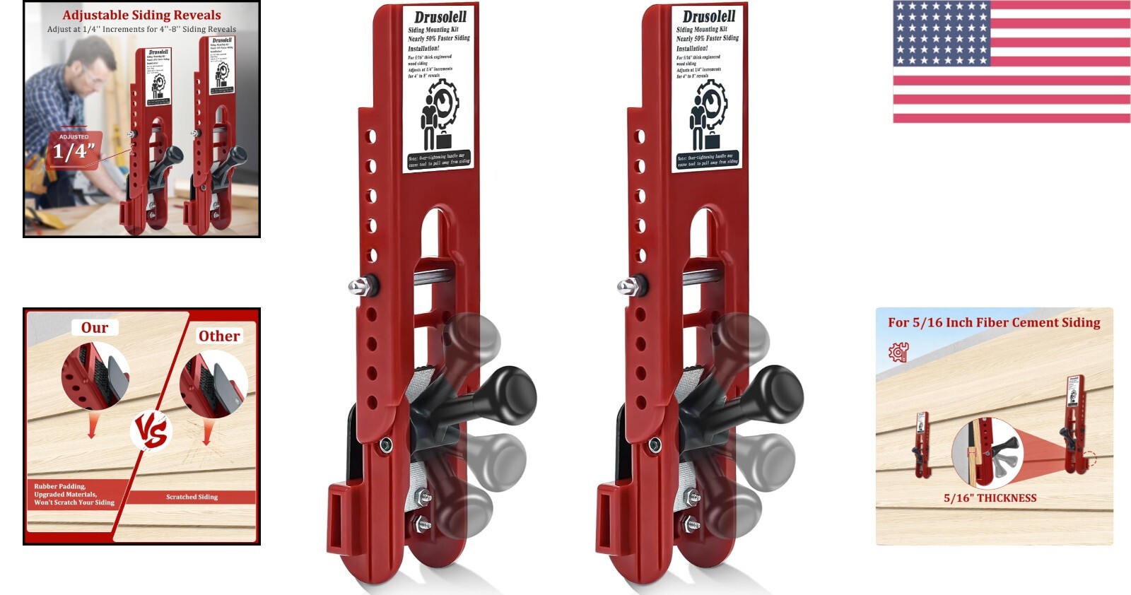 Adjustable Lap Siding Gauge – Efficient Installation Tool for 5/16″ Thick Siding