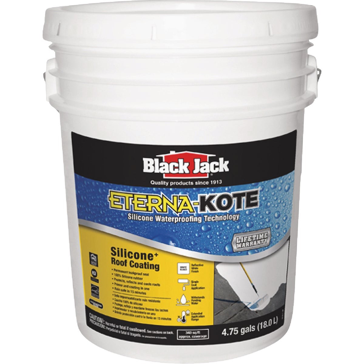 Black Jack Eterna-Kote 5 Gal. Silicone+ Roof Coating 5576-1-30 Black Jack