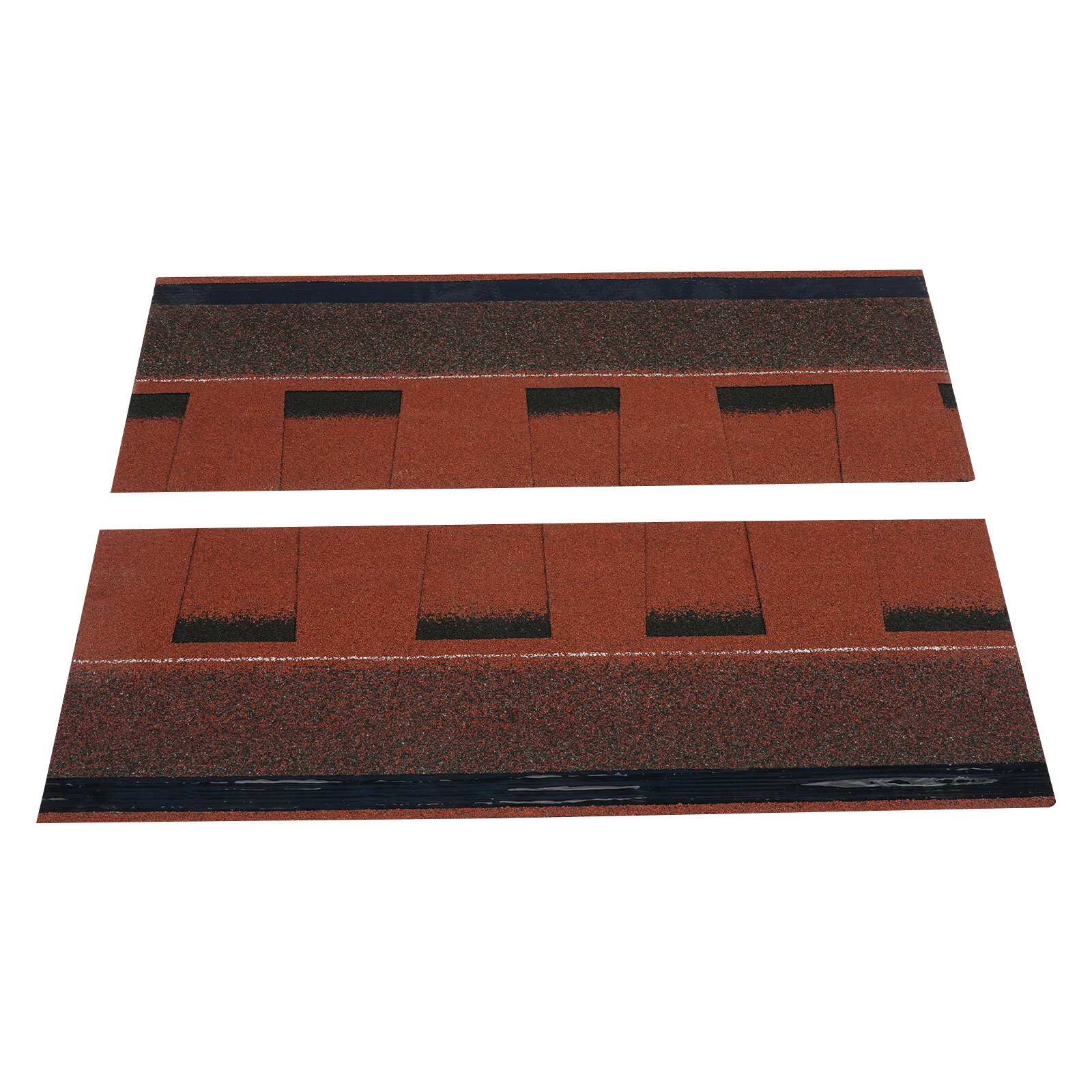 16Pcs Waterproof Asphalt Roof Shingles 5.3mm Thickness Rectangular Tiles Red
