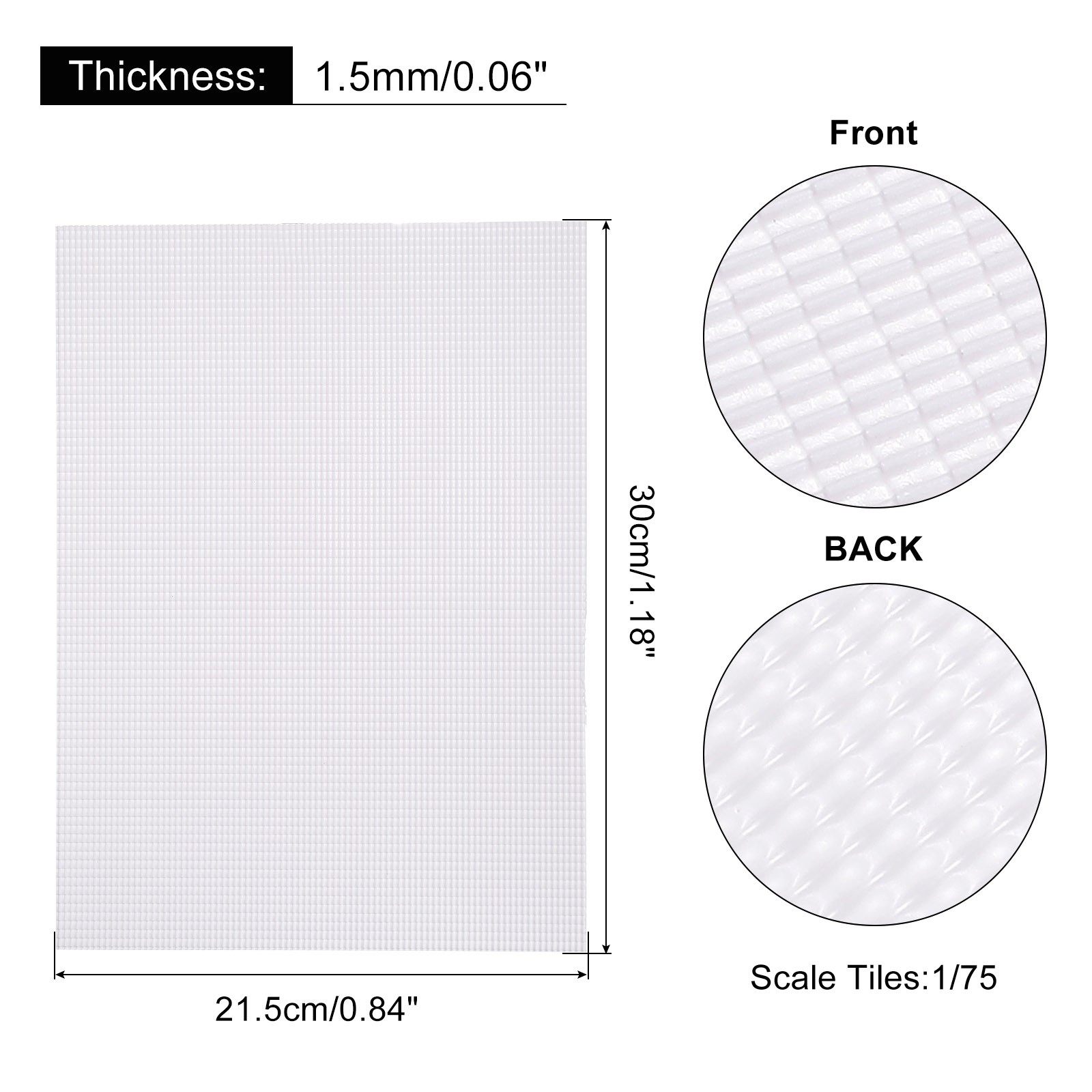 Miniature Roof Tiles ABS Roof Sheet for DIY Model Sand Table White Scale 1:75
