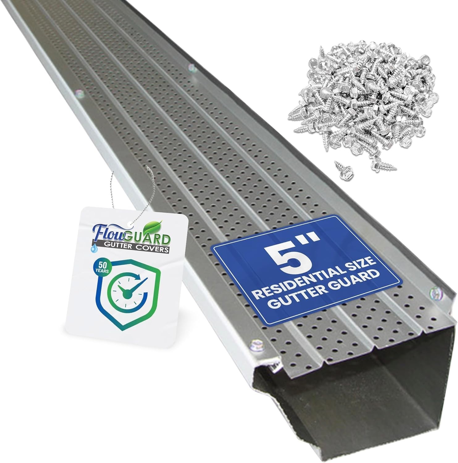FlowGuard Gutter Guard, USA Made ,DIY 5 Inch ,204 Feet – by FlexxPoint