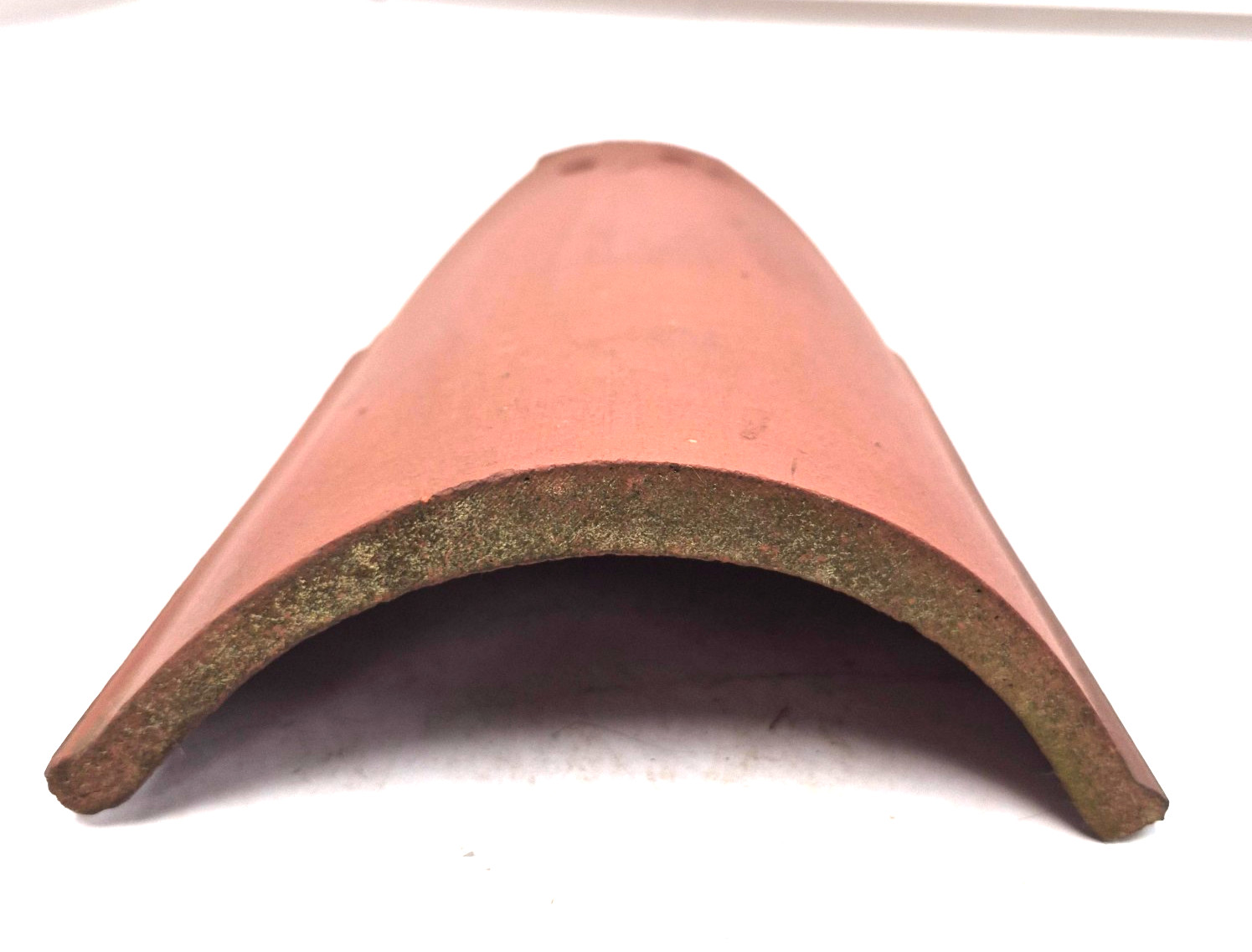 LUDOWICI-CELADON TERRACOTTA BARREL TILE 8″L 11-1/2″OAL 6-1/2″W 2-3/8″H 0.544″TH