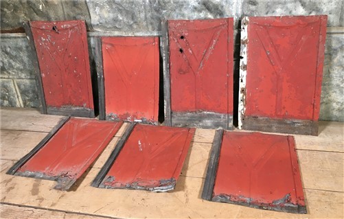 7 Tin Roofing Shingle Tiles, Decorative Panels, Backsplash, Reclaimed Tin W,