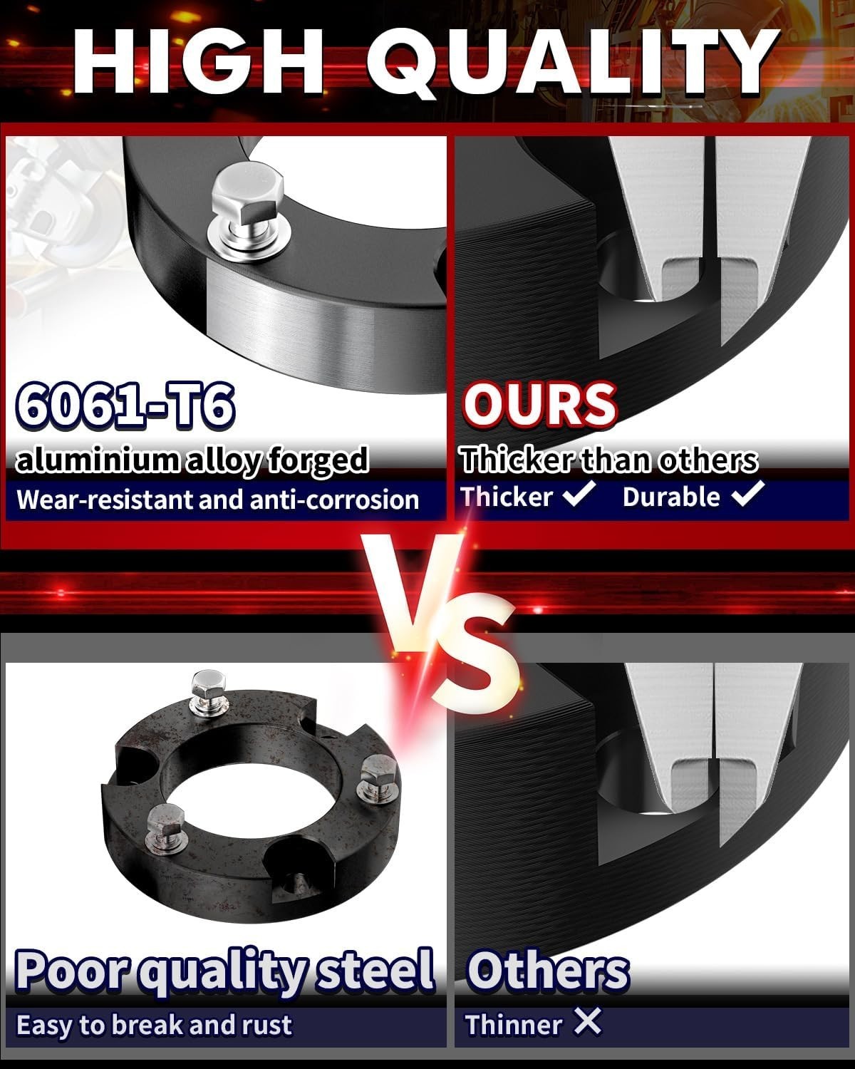 2” Leveling Kit for 2005-2023 Tacoma 4Runner FJ Cruiser Front Strut Spacers NEW