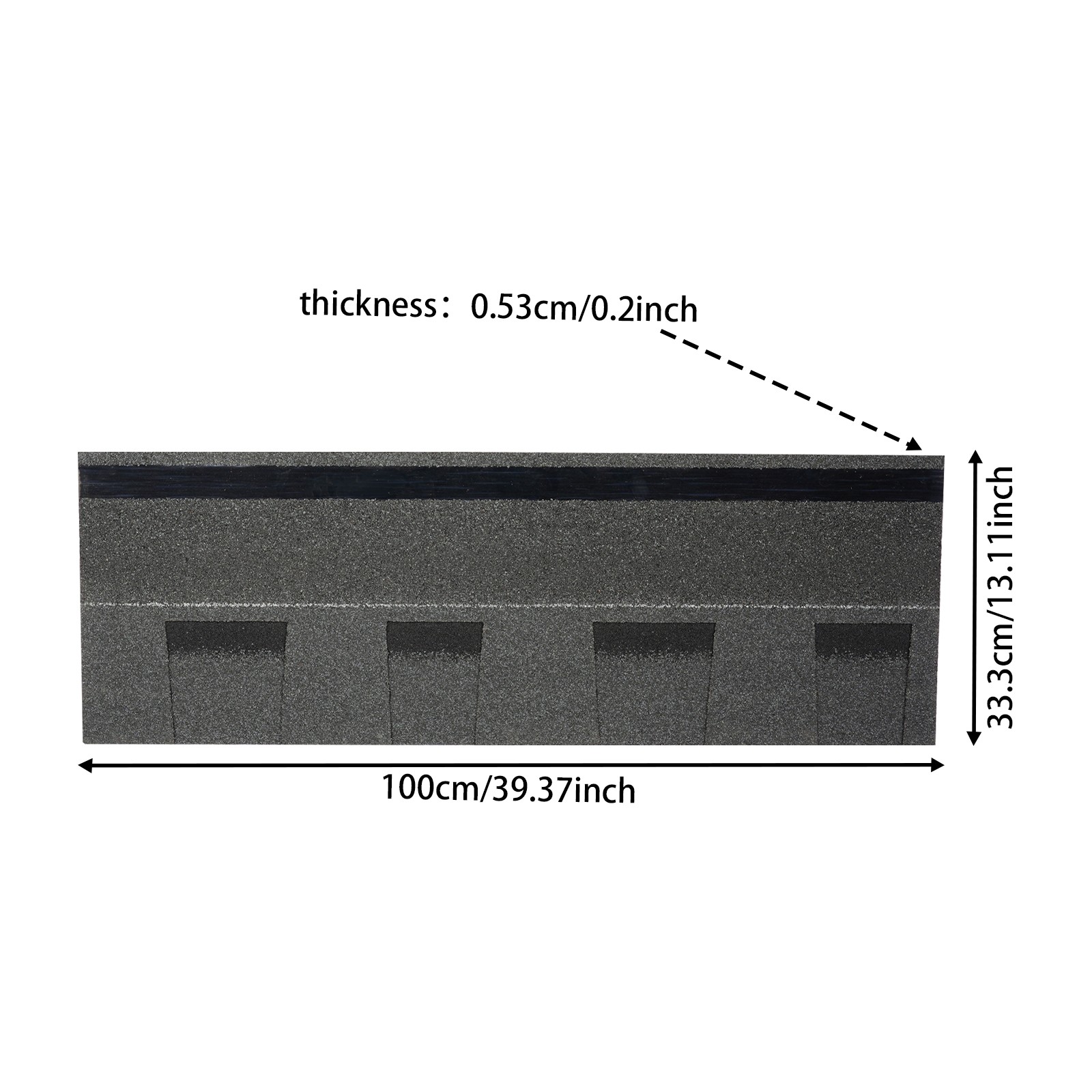 16Pcs Asphalt Roof Shingles 5.3mm Thick Grey 100×33.3cm Covers 25 sq ft