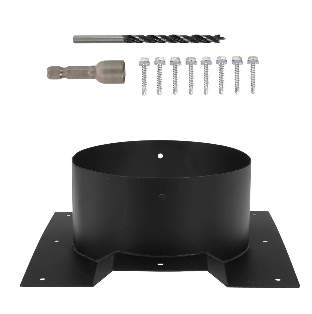 8″ Shipping Container Roof Vent Adapter for Whirlybird Turbines and Round Caps