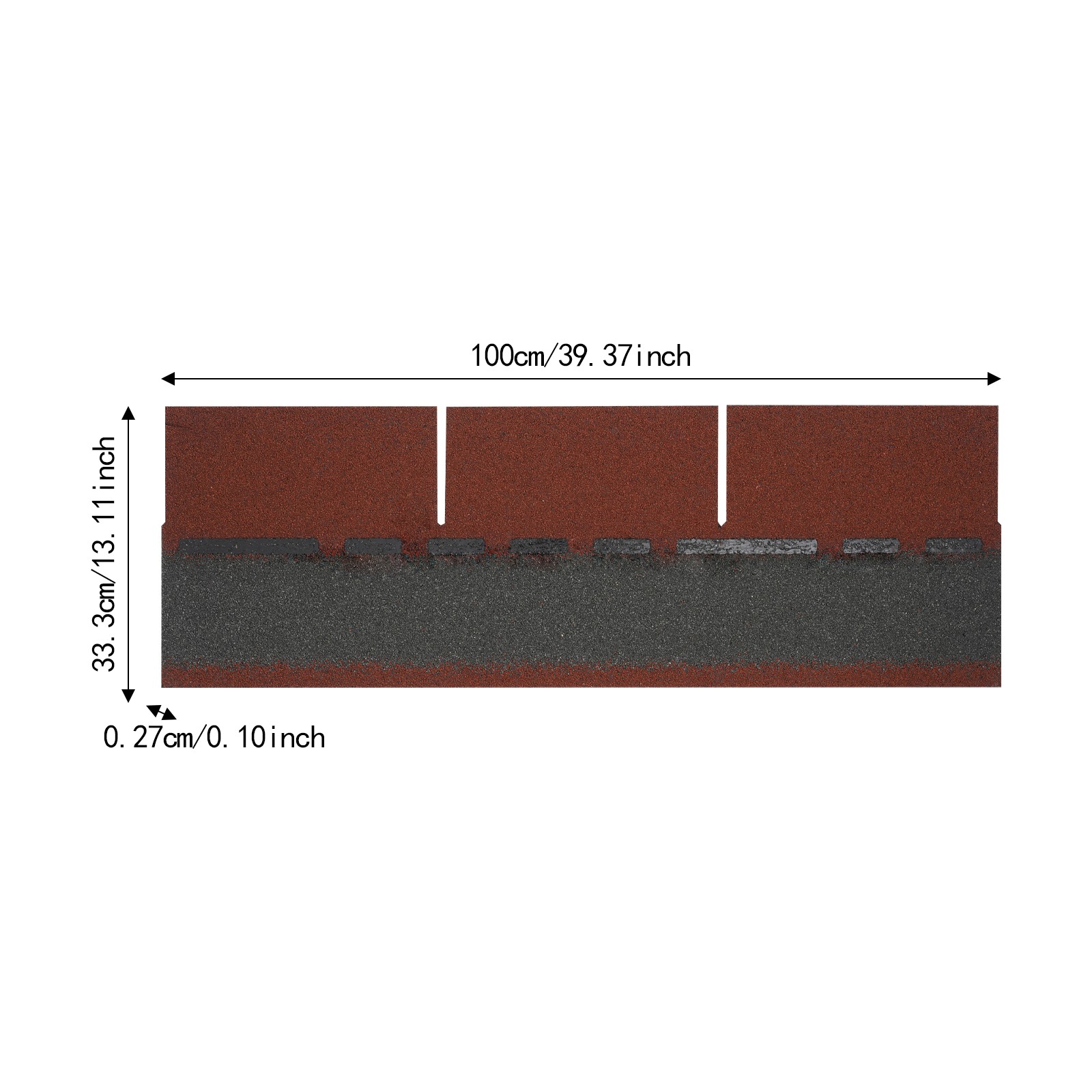 21Pcs Roofing Shingles Asphalt Shingles Roof Tile Asphalt Shingles 100*33.3cm