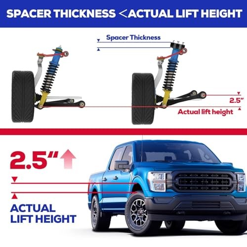 KSP Leveling Lift Kits for F150 2004-2026, 2.5in Chassis Level 2.5″ Front Black