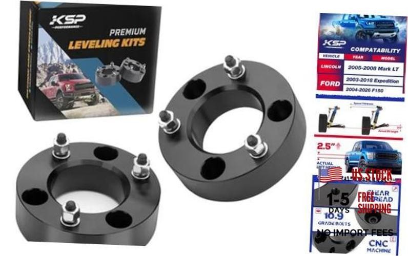 KSP Leveling Lift Kits for F150 2004-2026, 2.5in Chassis Level 2.5″ Front Black