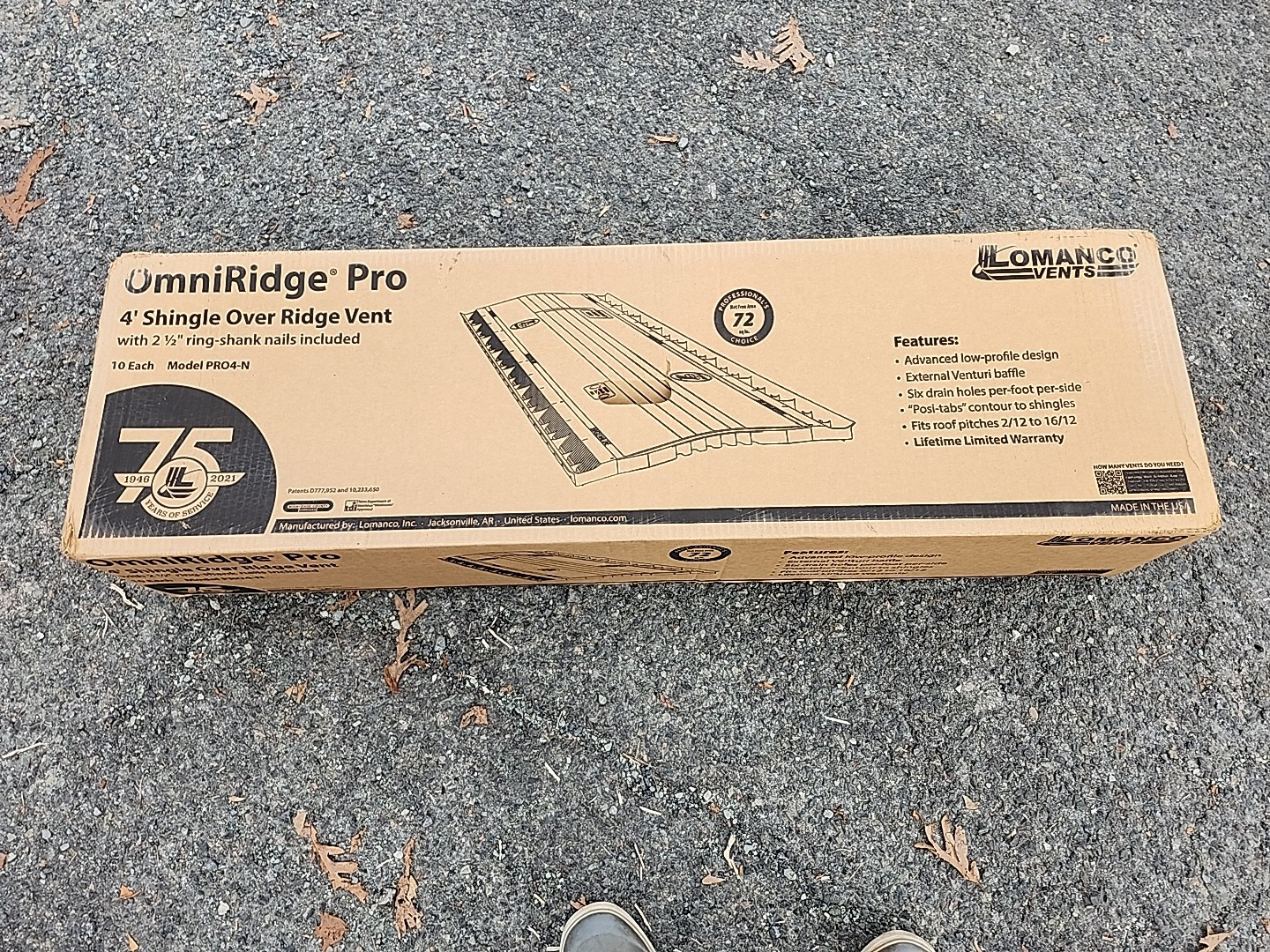 Omniridge Pro 4 Ft Shingle Over Ridge Vent