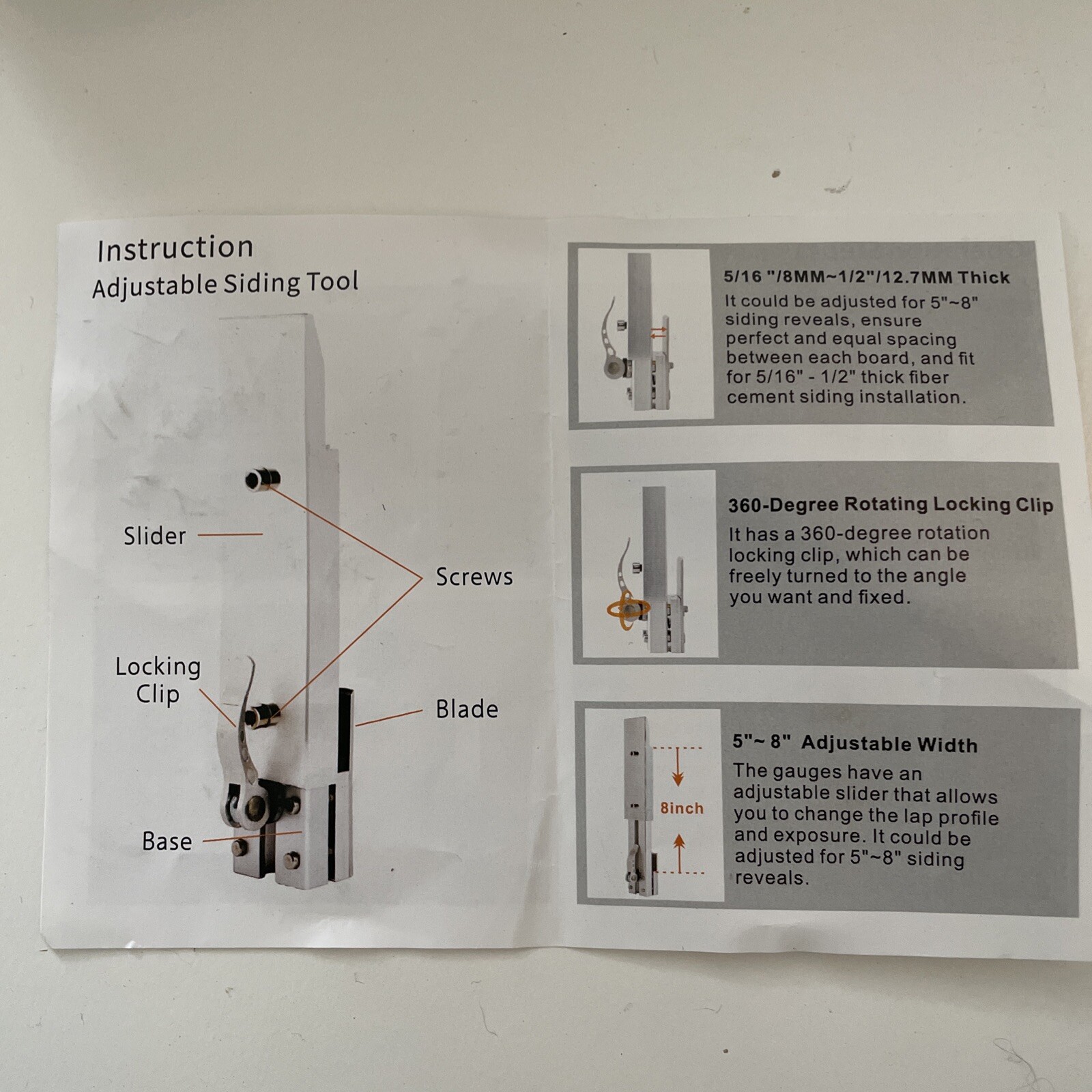 Siding Installation Tools, Siding Mounting Kit for Use with 5/16-Inch Fiber Ceme