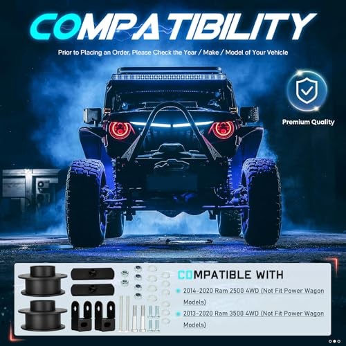 2″ Front Leveling Lift Kit Compatible with 2014-2020 Ram 2″ Front Lift Height