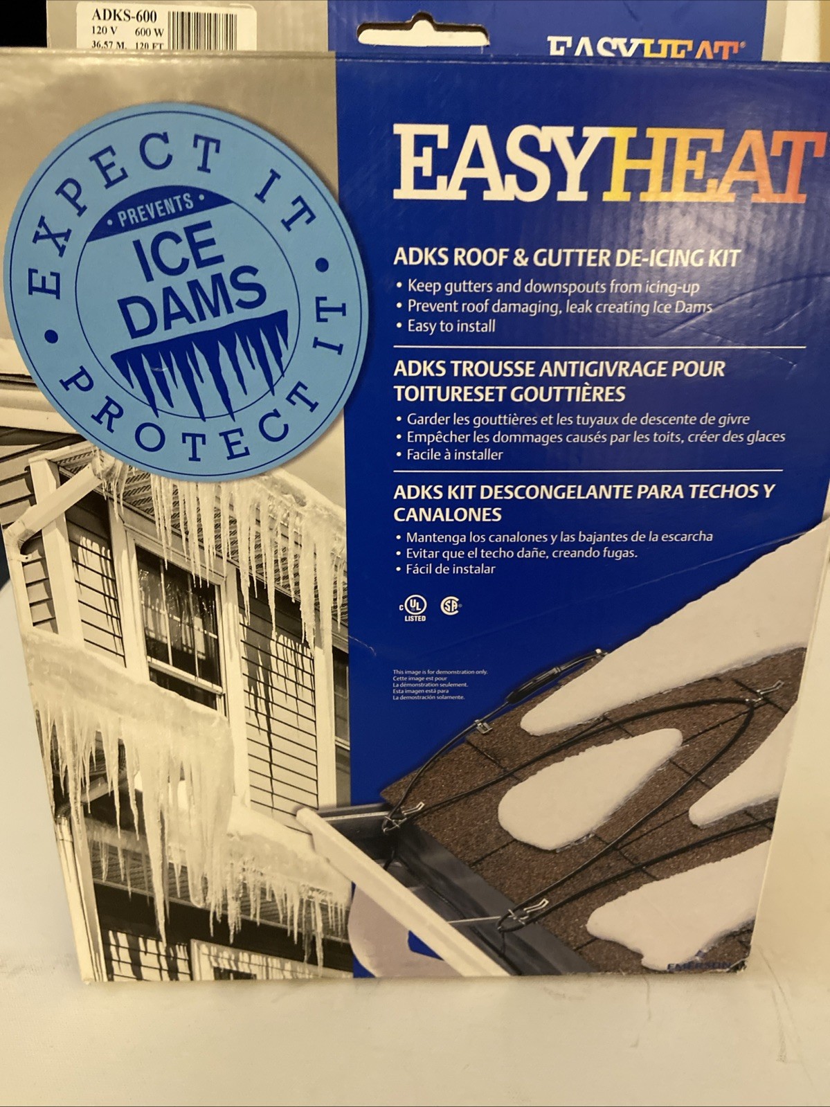 EasyHeat 120 Ft. 120V 5W De-Icing Roof Cable ADKS600 Easy Heat NEW