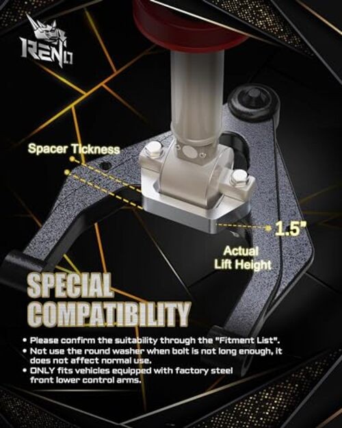 3″ Front Leveling Kit, Upper+Lower Strut Lift 3″ Front Leveling Lift Kit Combo