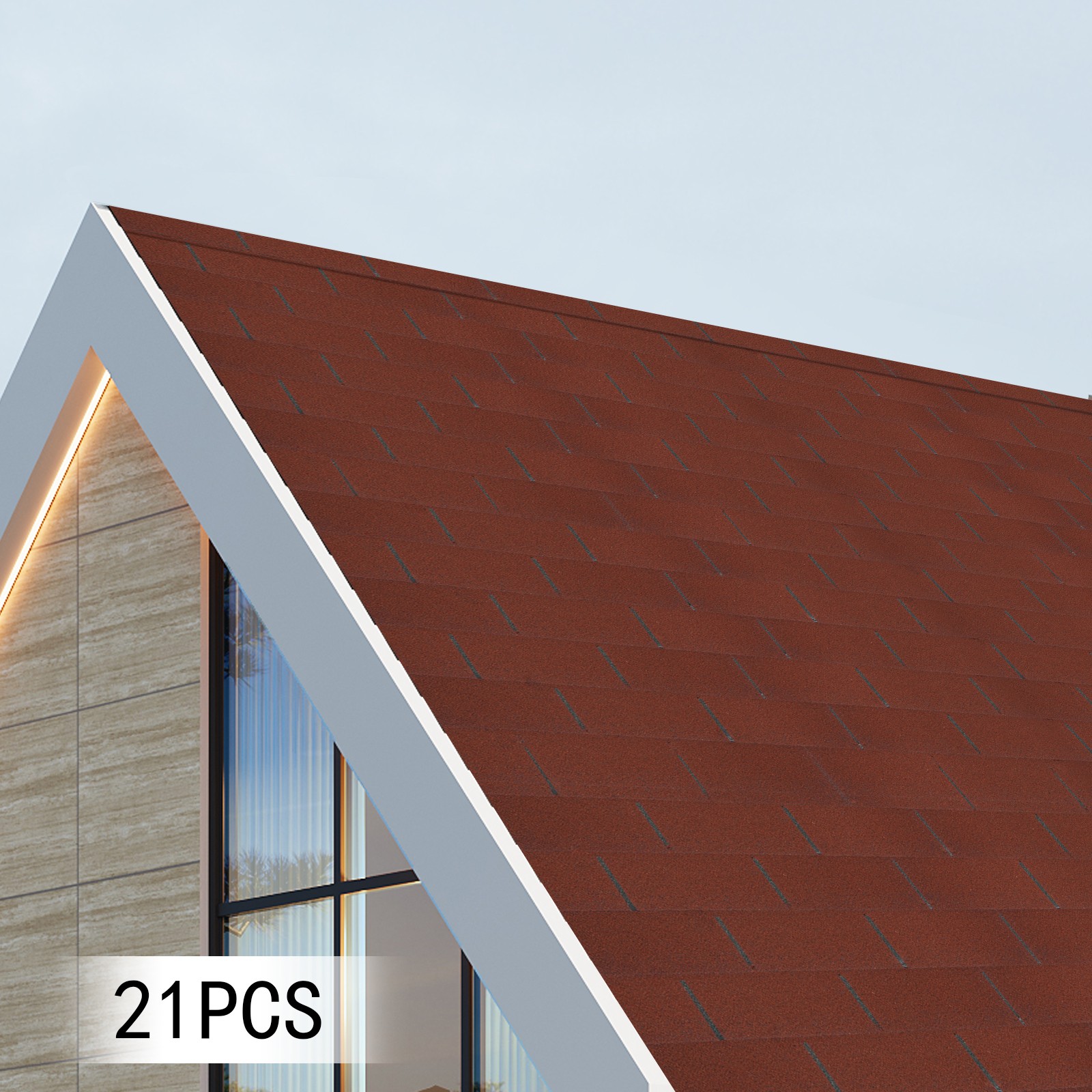 21Pcs Roofing Shingles Asphalt Shingles Roof Tile Asphalt Shingles 100*33.3cm