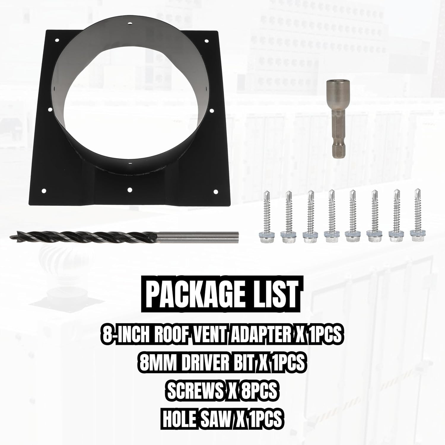 8″ Shipping Container Vent 8 Inch Corrugated Roof Vent Adapter Roof Vent Adapter