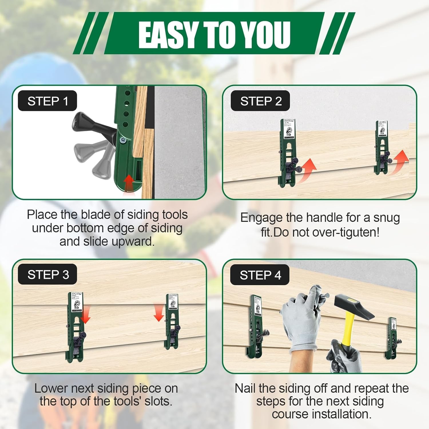 Siding Installation Tools, Siding Mounting Kit, Compatible with 5/16-Inch Fiber