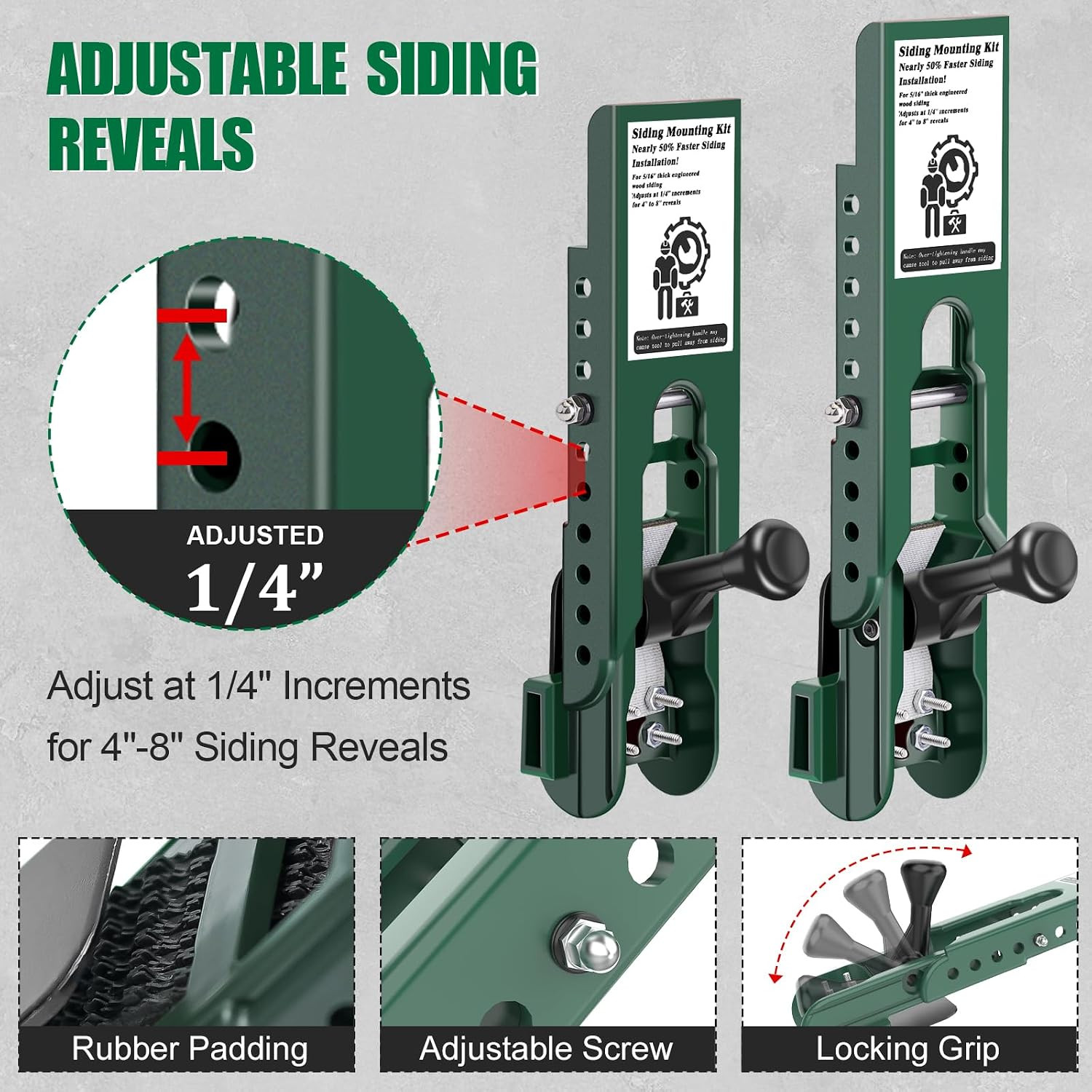 Siding Installation Tools, Siding Mounting Kit, Compatible with 5/16-Inch Fiber