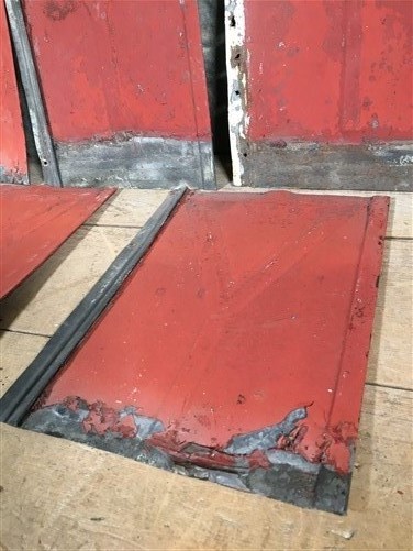 7 Tin Roofing Shingle Tiles, Decorative Panels, Backsplash, Reclaimed Tin W,