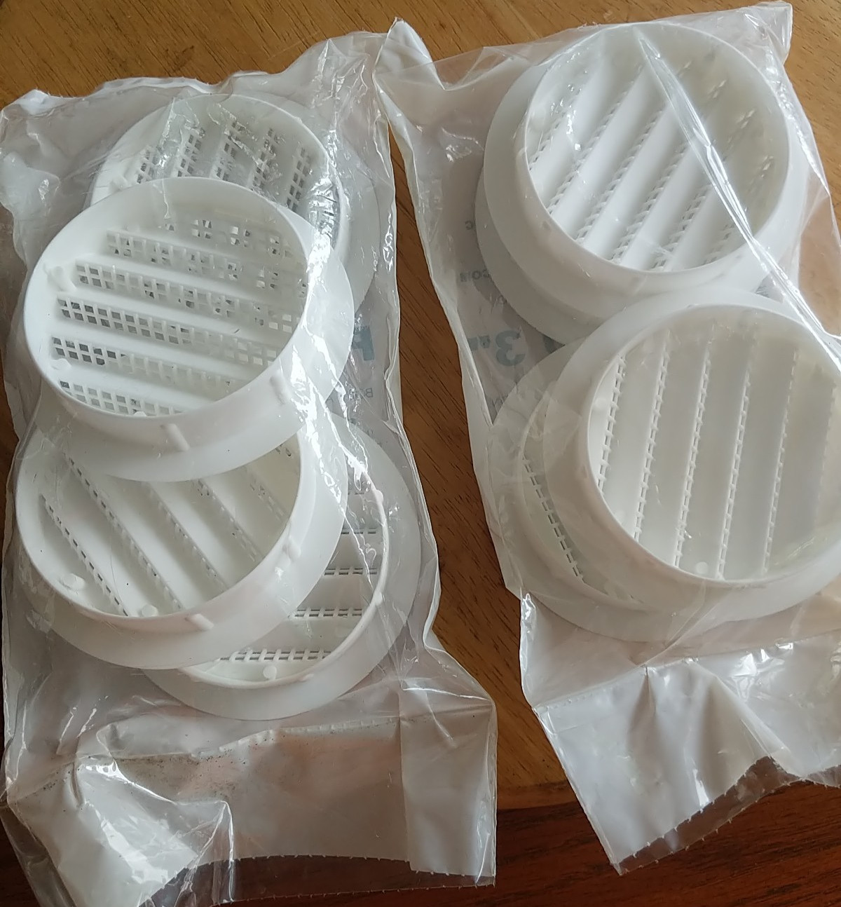 Vent Vents 3″D Soffit 2 Packs x4 Round White Plastic Louver Screen PLW-100 USA