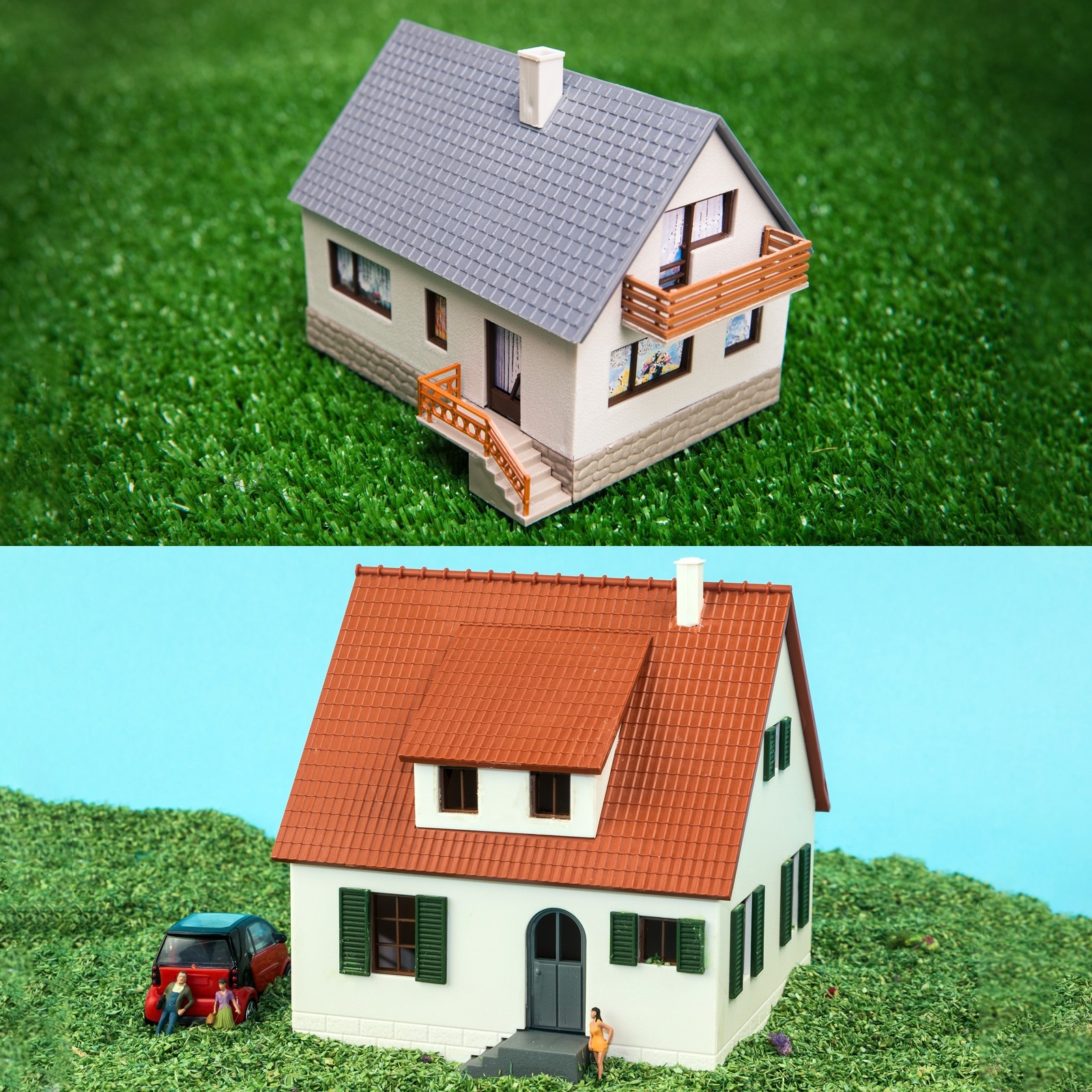 Miniature Roof Tiles PVC for Model Building Red Pack of 10,1:75