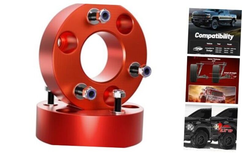 2.5″ Leveling Lift Kit Compatible with 2006-2024 Ram 1500 (4WD 2.5 inch Red