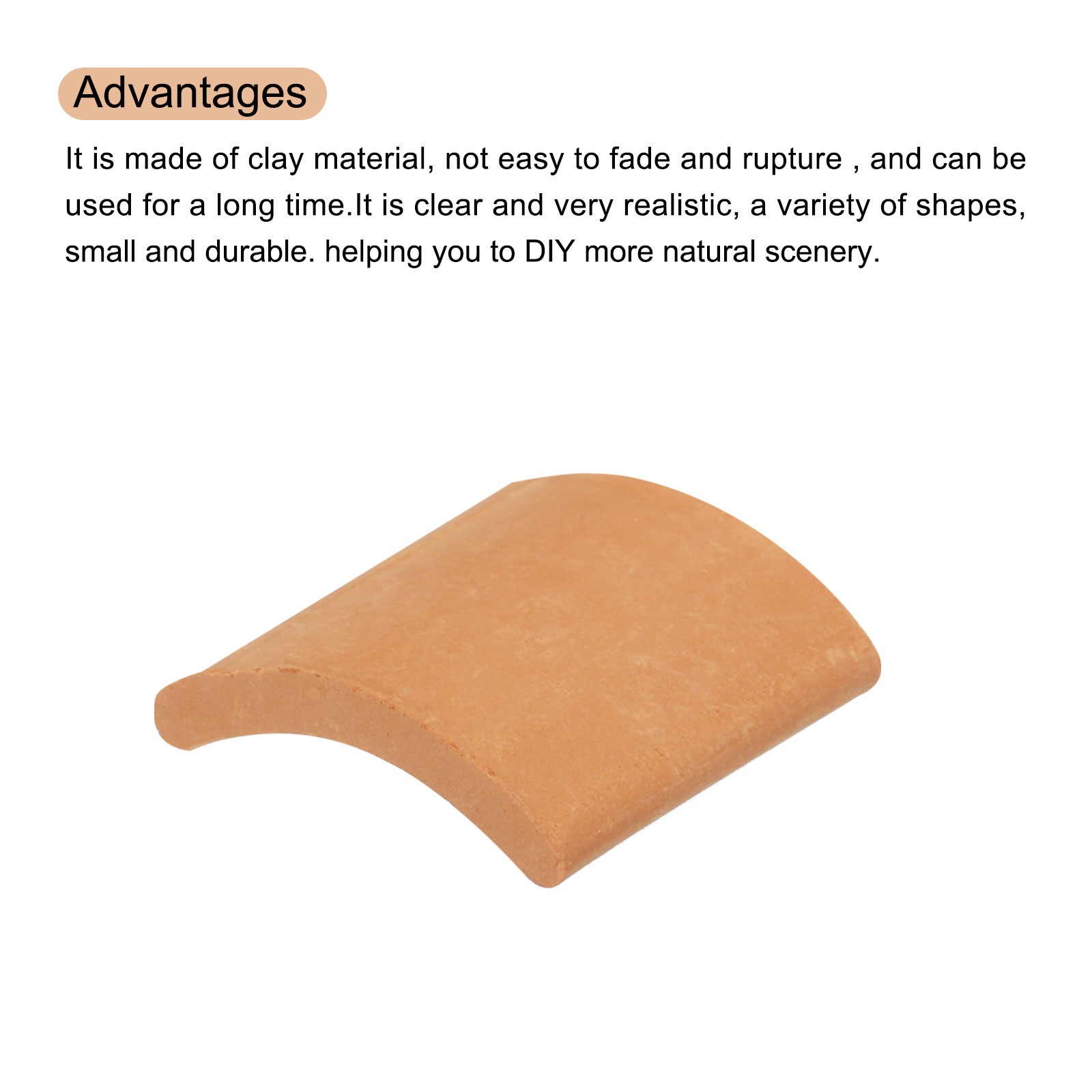 Miniature Roof Tiles Clay Model Roof Tiles for Model Building Red 80PCS 1:16