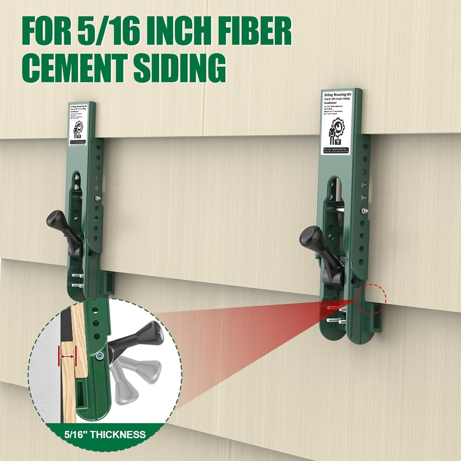 Siding Installation Tools, Siding Mounting Kit, Compatible with 5/16-Inch Fiber