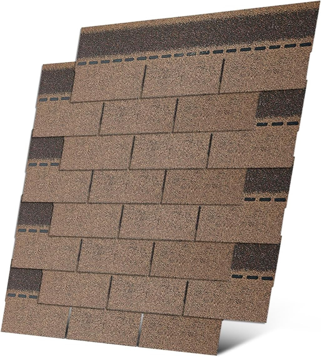 Roofing Shingles 3-Tab (Tan) 8-Pack 39.4″X13.1″,Asphalt Shingles for House Shed